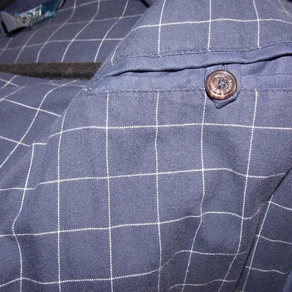 Polo Ralph Lauren Jacket Mens XXL Blue Harrington Plaid Lined Vintage - Picture 14 of 14